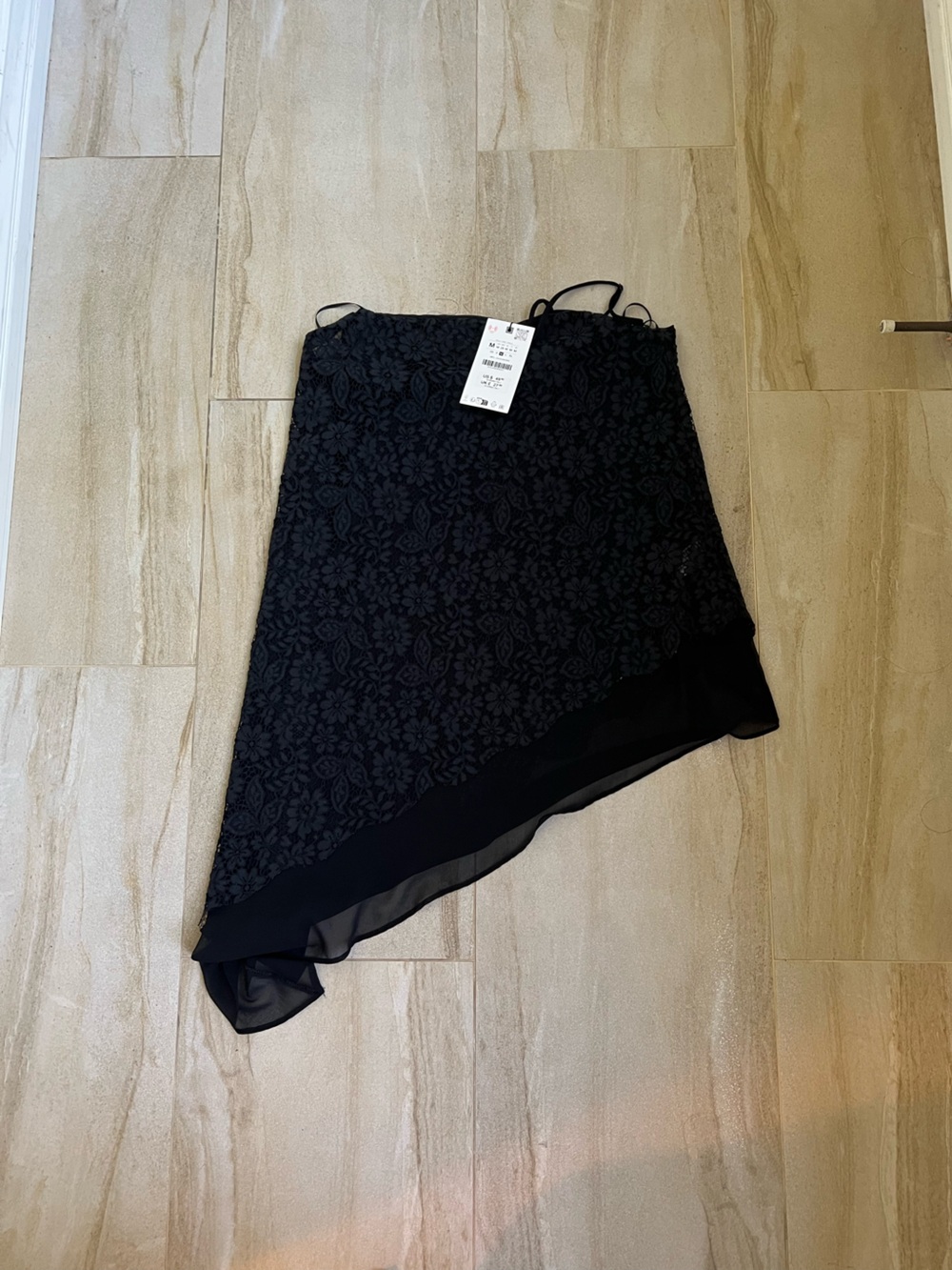 Zara Black Lace Swim Sarong Cover-Up